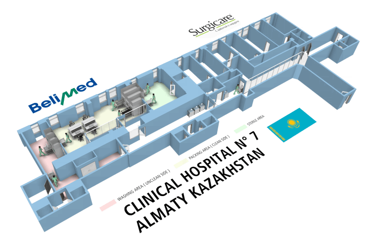 ТОО "Surgicare Kazakhstan" спроектировала центральное стерилизационное отделение для "Городской Клинической больницы №7" в г. Алматы